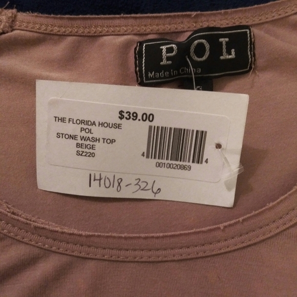 POL Distressed Pinkish Tan Tunic with Lace - Picture 3 of 10